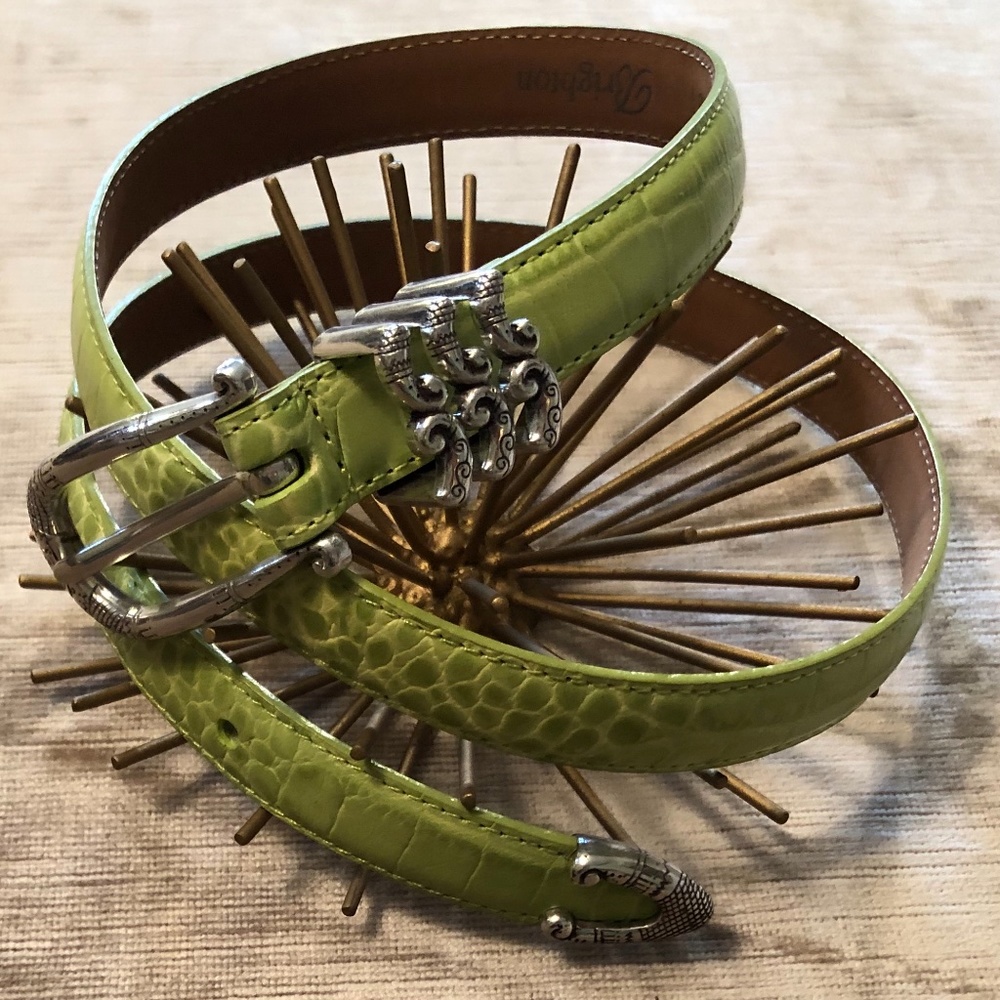 Brighton Lime Green Faux Alligator Belt